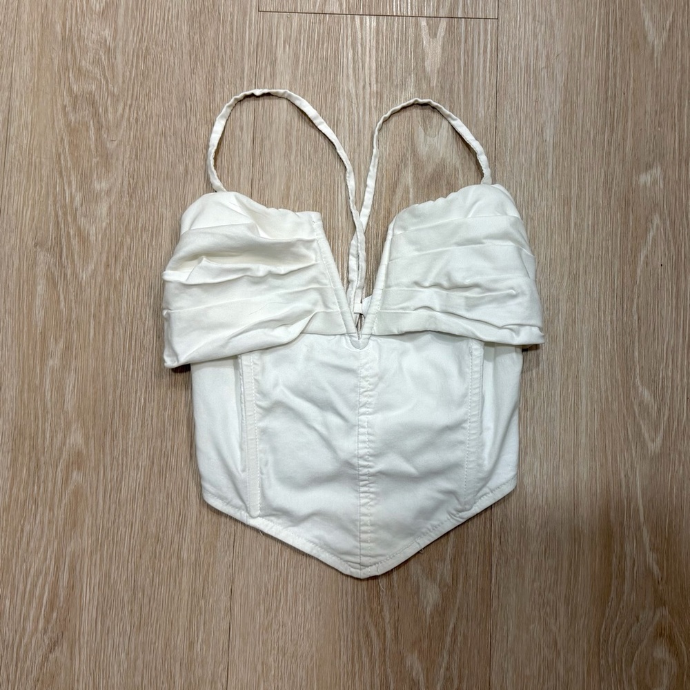 Blue Blush Lace-Up Corset Top